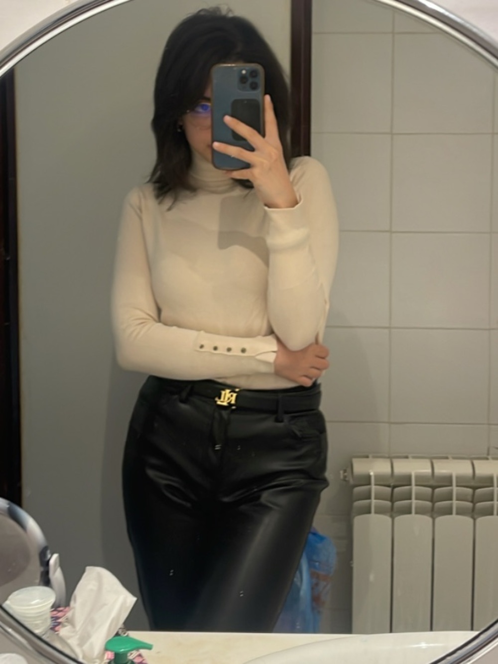 Zara Black Faux Leather Pants